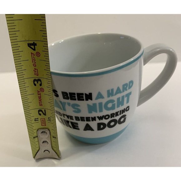Beatles Song Bluw Coffee Cup Mug Hard Days Night I've Been Working Like a Dog - Picture 8 of 8